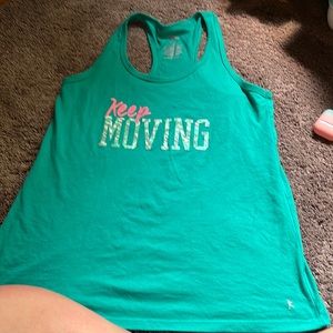 “keep moving” workout top